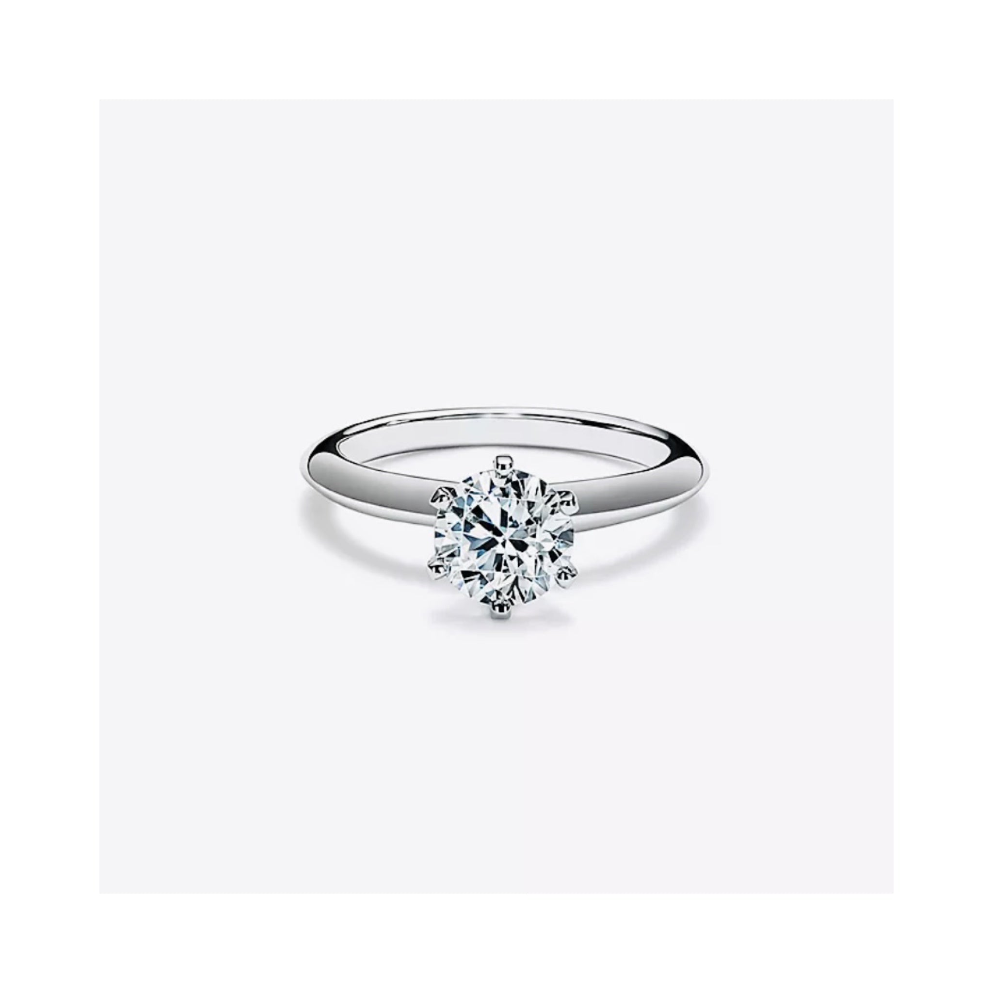 Дамски годежен пръстен от 14 карата бяло злато с диамант 0.50 карата в цвят D